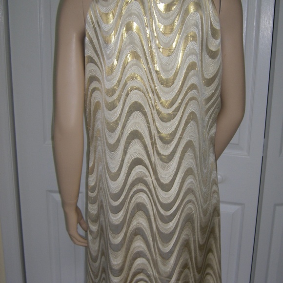 PINK TARTAN Gold Dress Size 8 - Picture 2 of 3
